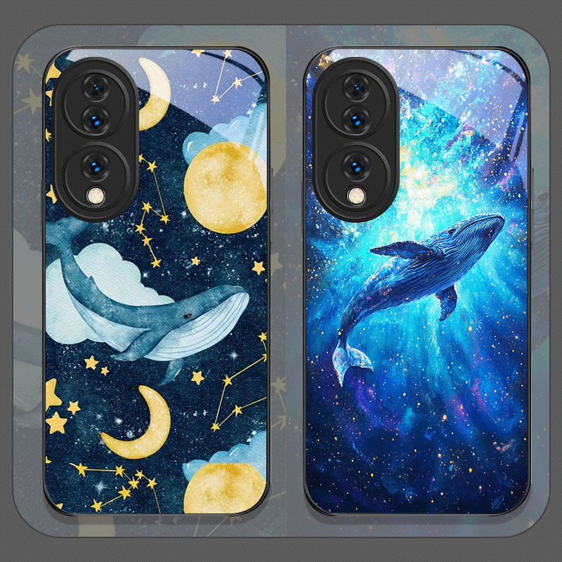 만화 별이 빛나는 하늘 블루 웨일 프린트 강화유리 휴대 - Huawei Mate 60 리뷰 및 가격